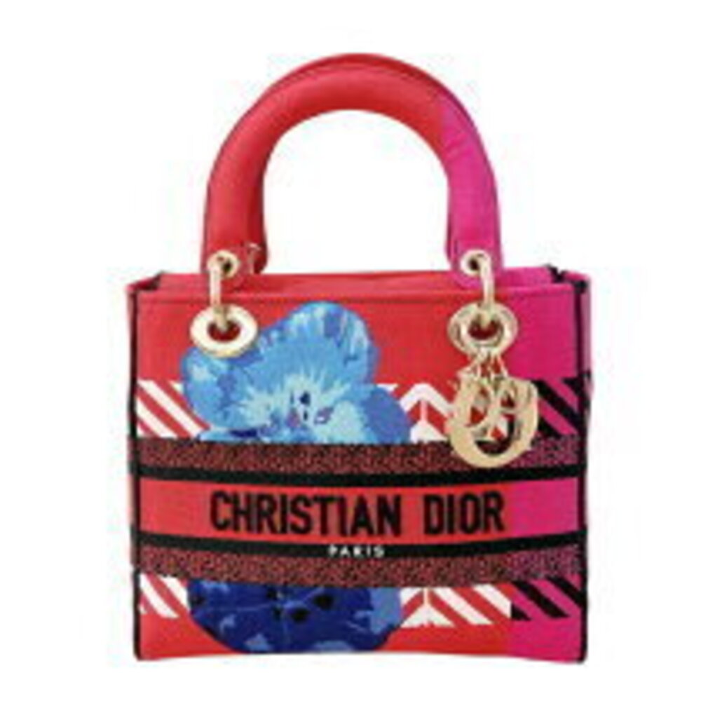 Dior Red Handbag Delight Lady Christian Jacquard